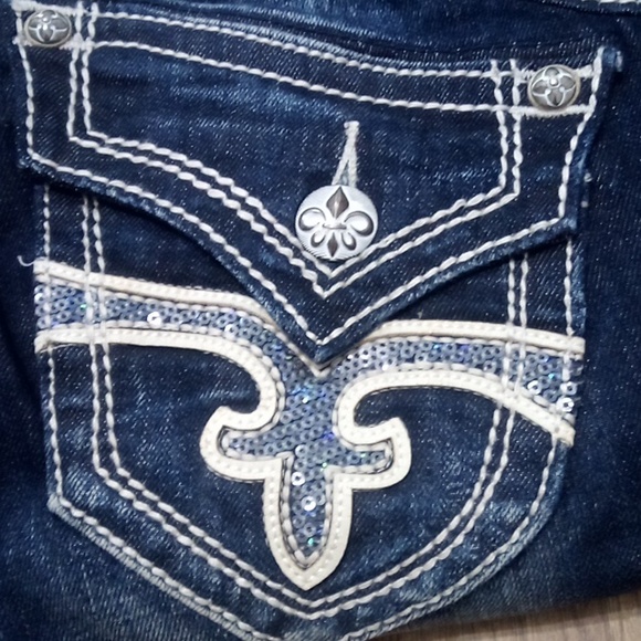 Rock Revival Women's 26 Straight Heather Embellished Shimmer NWT - Picture 2 of 12